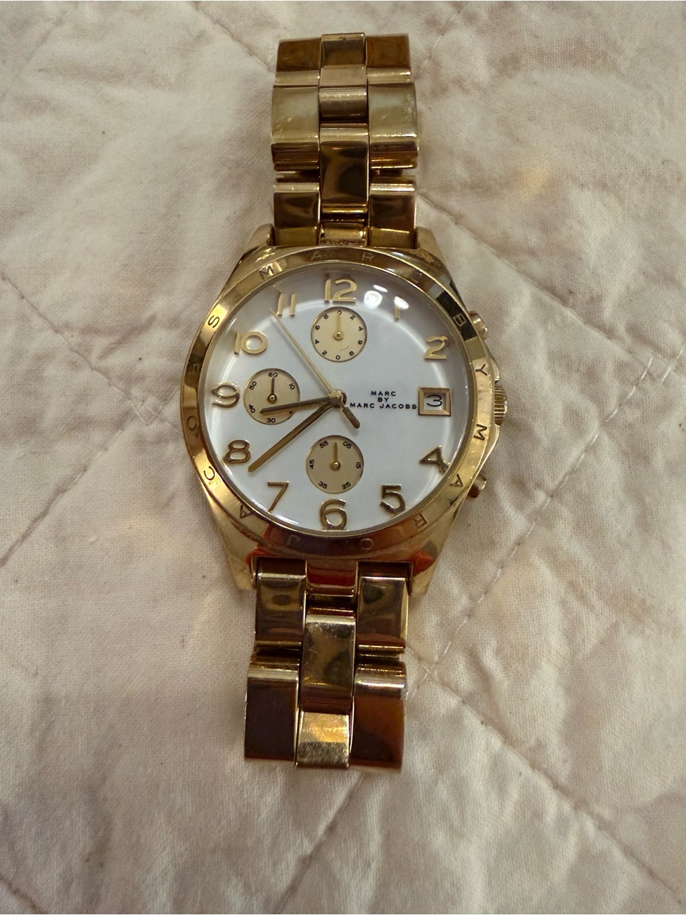 Marc by Marc Jacobs Gold and White Chronograph Bracelet Watch